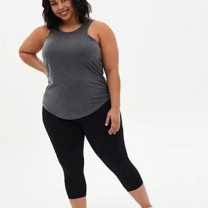 EATHER GREY SPACE-DYE RUCHED ACTIVE TANK